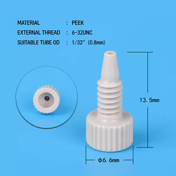 Raccords PEEK pour microtubes HPLC, compatibles avec des tubes de 1/32 pouce, 0,8 mm, 0,36 mm et 1 mm 5 Fournisseurs de raccords HPLC de 1/32“