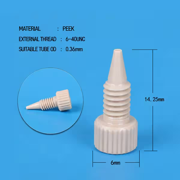 Raccords PEEK pour microtubes HPLC, compatibles avec des tubes de 1/32“ pouce, 0,8 mm, 0,36 mm et 1 mm, 3 Fabricants de raccords HPLC de 1/32“