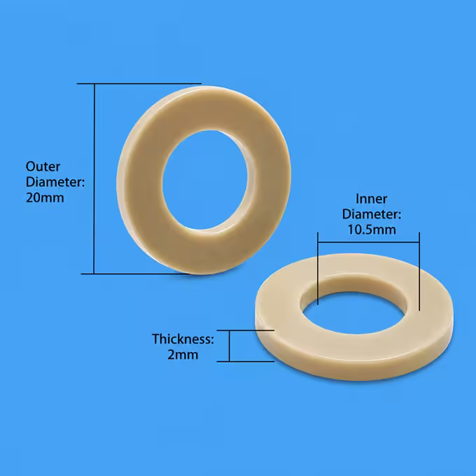 Rondelles plates en PEEK : joints d'étanchéité résistants aux produits chimiques et à la chaleur, pour raccords M5, M6, M8 et M10 Fournisseur de rondelles plates en PEEK