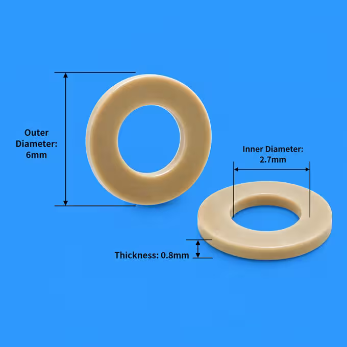 PEEK Flat Washers - Chemical and Temperature Resistant Solid Spacers for M2 to M4 Screws 4 PEEK Flat Washer M2.5 ID 2.7mm OD 6mm factory