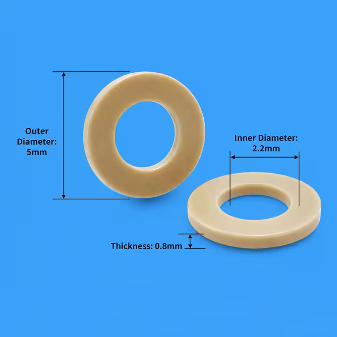 PEEK Flat Washers - Chemical and Temperature Resistant Solid Spacers for M2 to M4 Screws 5 PEEK Flat Washer M2 ID 2.2mm OD 5.5mm manufacturers