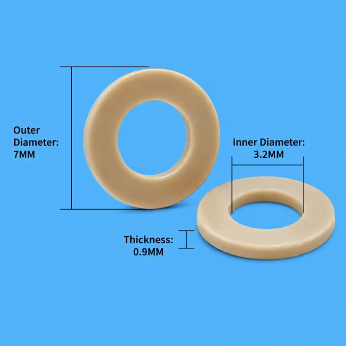 PEEK Flat Washers - Chemical and Temperature Resistant Solid Spacers for M2 to M4 Screws 3 PEEK Flat Washer M3 ID 3.2mm OD 7mm wholesale