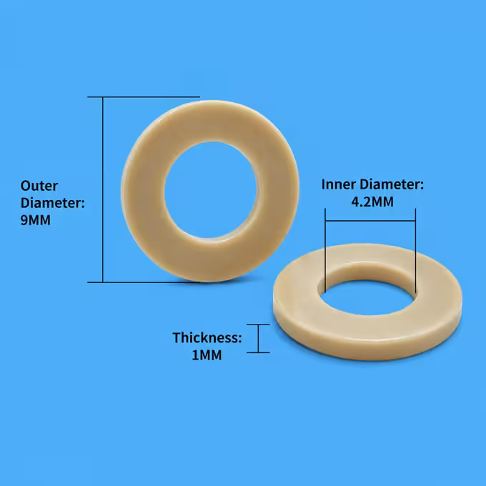 PEEK Flat Washers - Chemical and Temperature Resistant Solid Spacers for M2 to M4 Screws 2 PEEK Flat Washer M4 ID 4.2mm OD 9mm supplier