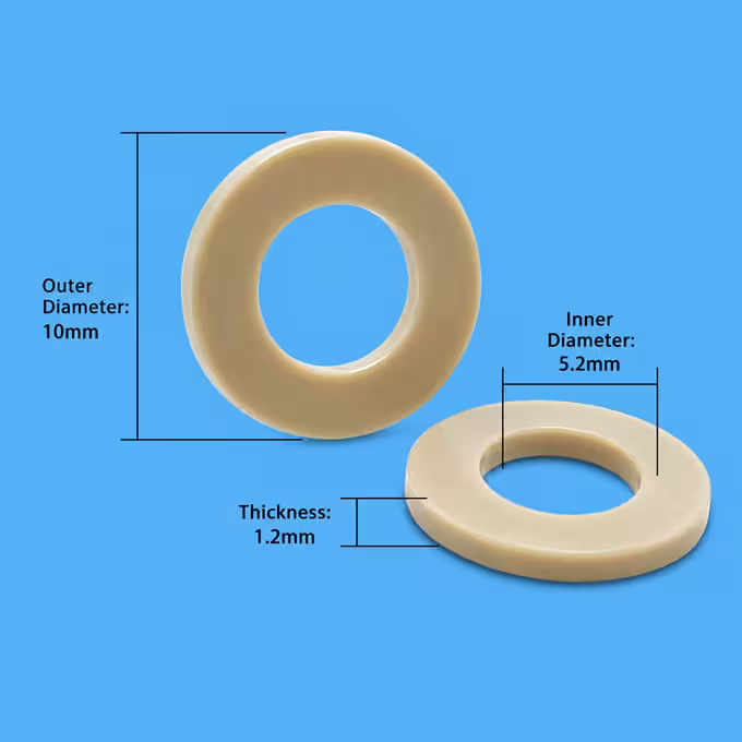 Rondelles plates en PEEK : joints d'étanchéité résistants aux produits chimiques et à la chaleur, pour raccords M5, M6, M8 et M10 Usine de rondelles plates en PEEK