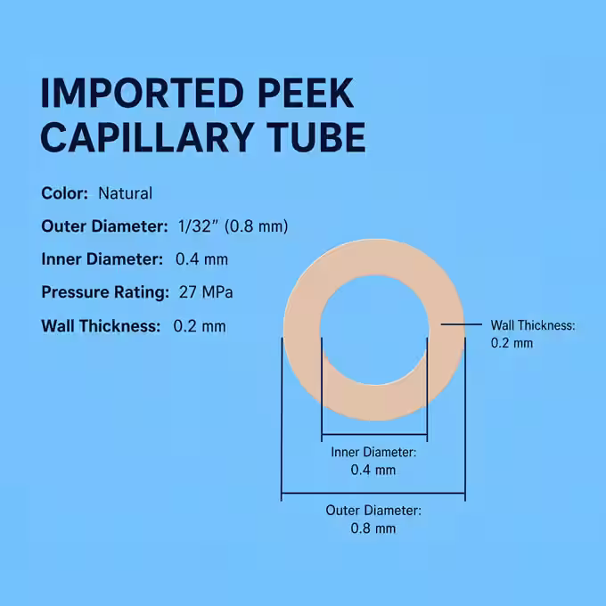 1/32" OD PEEK Capillary Tubing for High-Pressure HPLC and Microfluidic Systems 2 hplc peek capillar tube 0.4mm factory