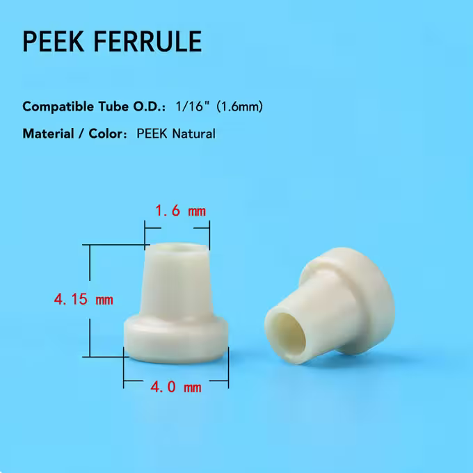 1/16-Zoll-PEEK-Ferrule für HPLC-Schlauchanschlüsse und Kapillarverbindungen – Hersteller 2 Klemmhülse für HPLC-System – 1/16-Zoll-Schlauchanschluss